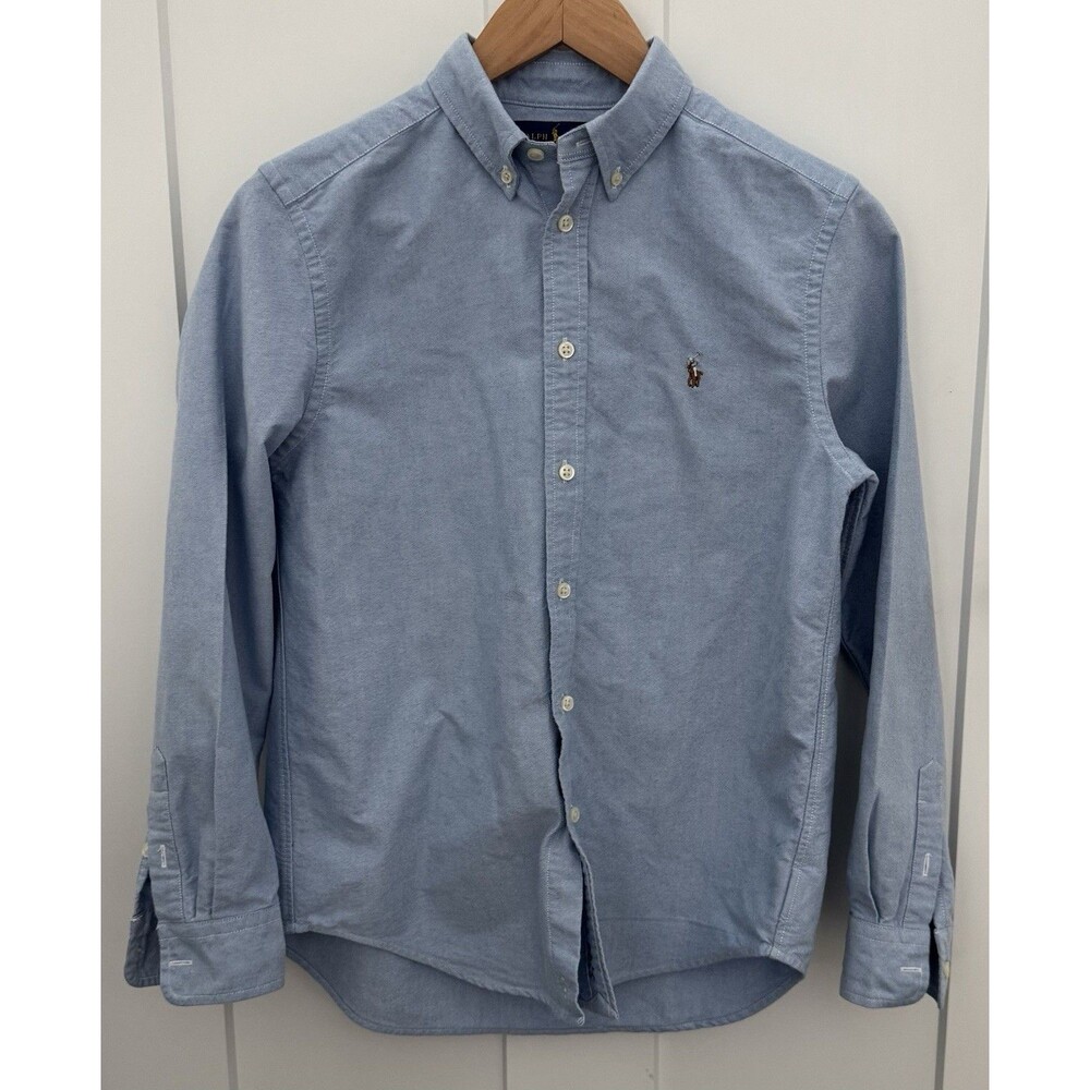 Polo Ralph Lauren Blue Oxford Button Down Shirt Boys 14/16, 100% Cotton